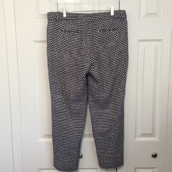 J. Crew | Cafe Capri Navy and White Pants - Picture 4 of 8